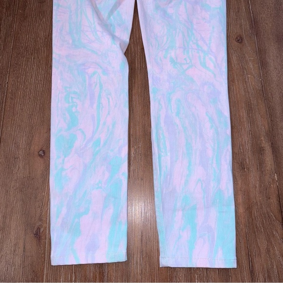 Paige Verdugo Ultra Skinny Jeans Pink Blue Swirl low rise - Picture 9 of 10